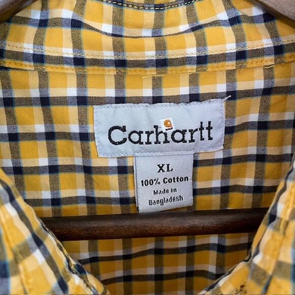 Carhartt Yellow Plaid Button Down - XL - Picture 4 of 5